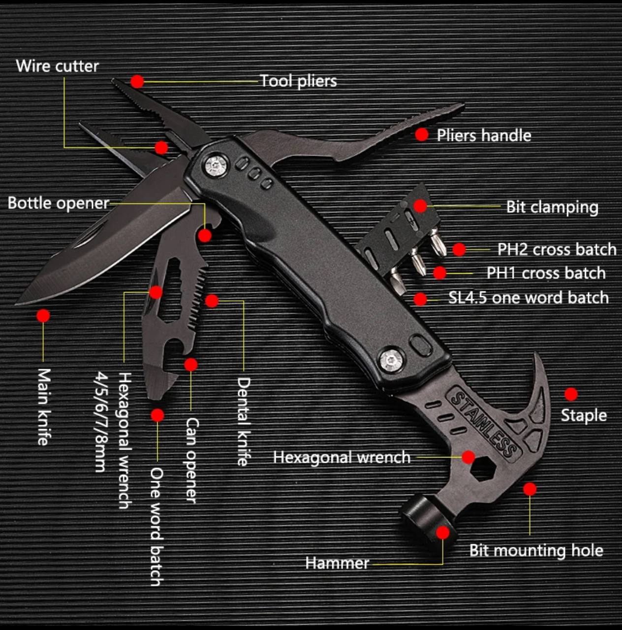 Eleviks™ Heavy Duty Multifunctional Pliers with Hammer